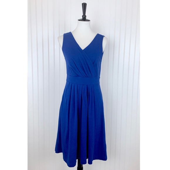Lands' End Dresses & Skirts - Lands’ End Bright Blue V-Neck Dress, M, 10-12